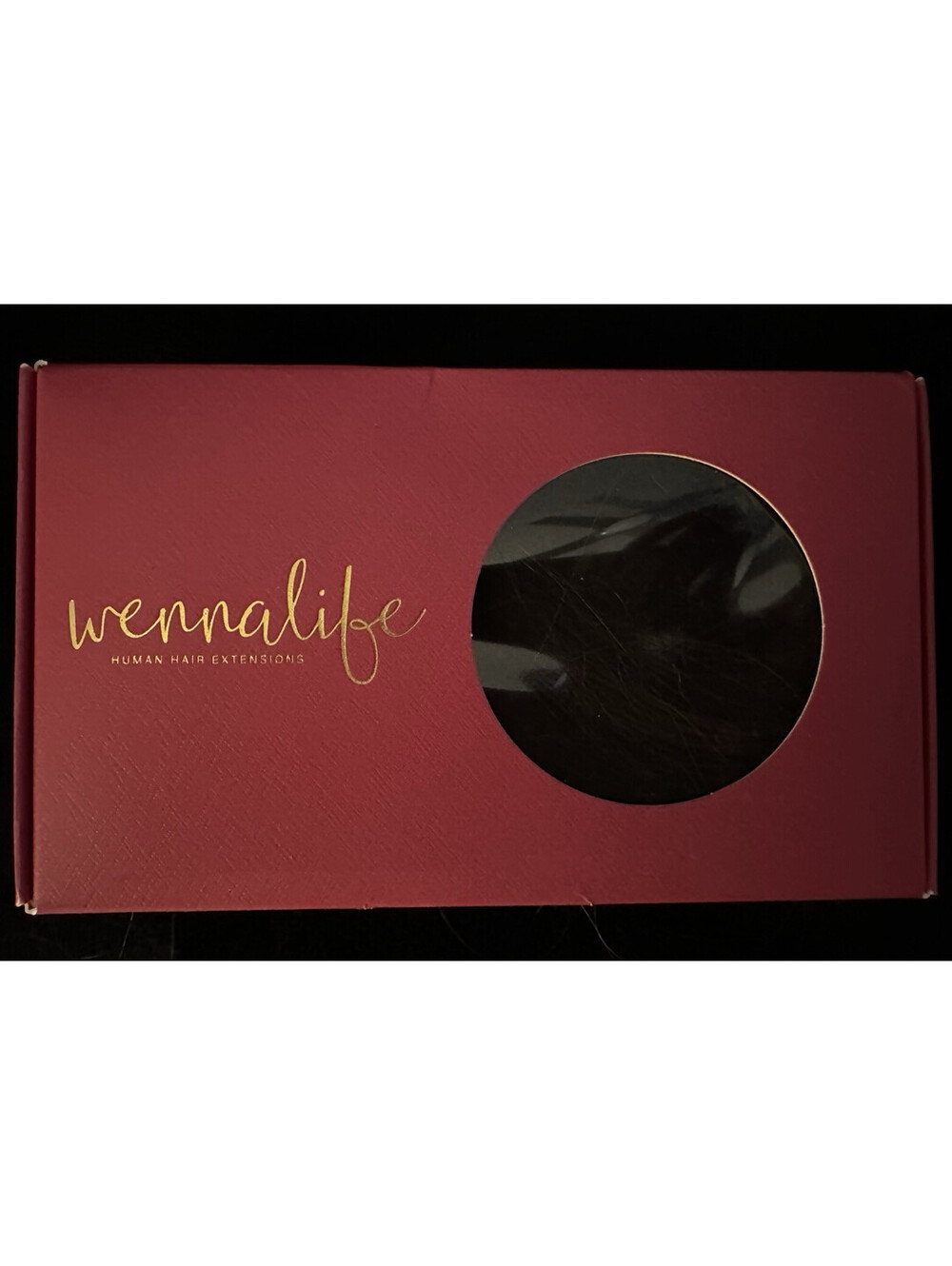 WINNALIFE Human Hair Clip-In One-Piece Wavy Extension Dark Brown 14-16in